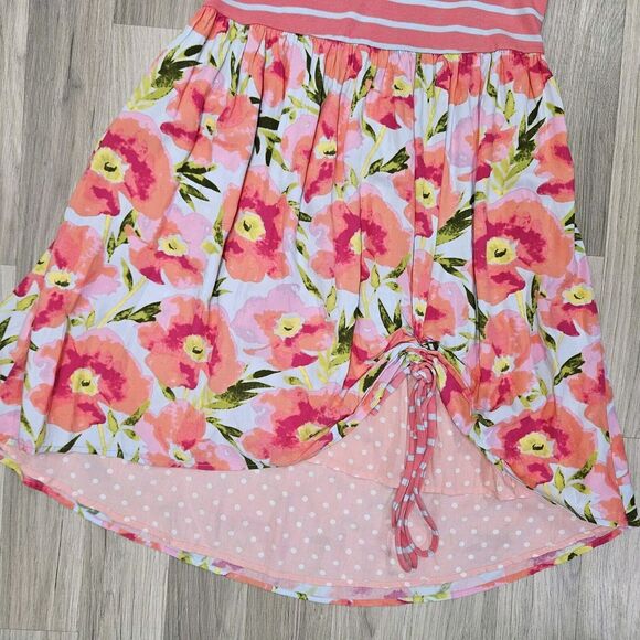 Matilda Jane Womens Pink Macaron Happy And Free Floral Stripe Dress Tank Medium - Picture 5 of 12